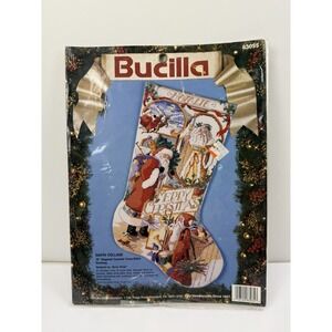 Vintage Bucilla "Santa College" Cross Stitch Stocking Kit # 83035